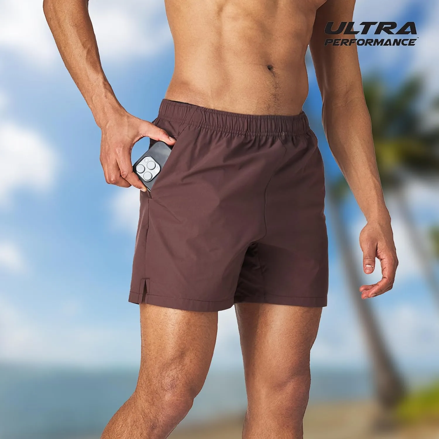 Men's 5 Inch Swim Trunk's with Liner 2 Pack Mens Stretch Quick Dry Beach Shorts Swimming Trunks & Bathing Suits for Men