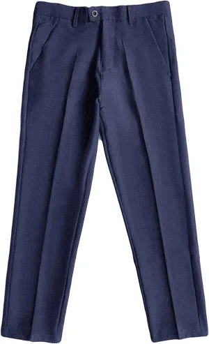 Men's Business Suit Pants Casual Pants Slim Fit Flex Flat Front Pant Stretch Tapered Chino Pants Trousers (34,Blue)