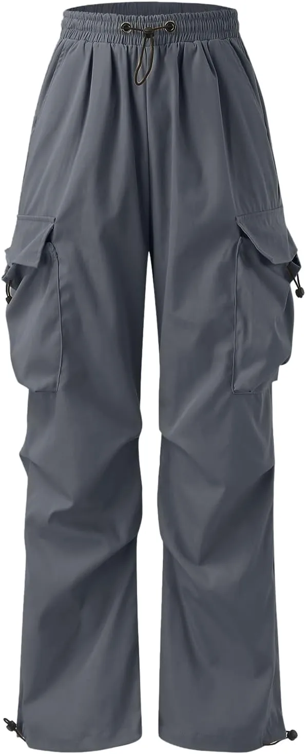 Mens Cargo Pants Casual Lightweight Drawstring Pant Hiking Pant with Multiple Pockets