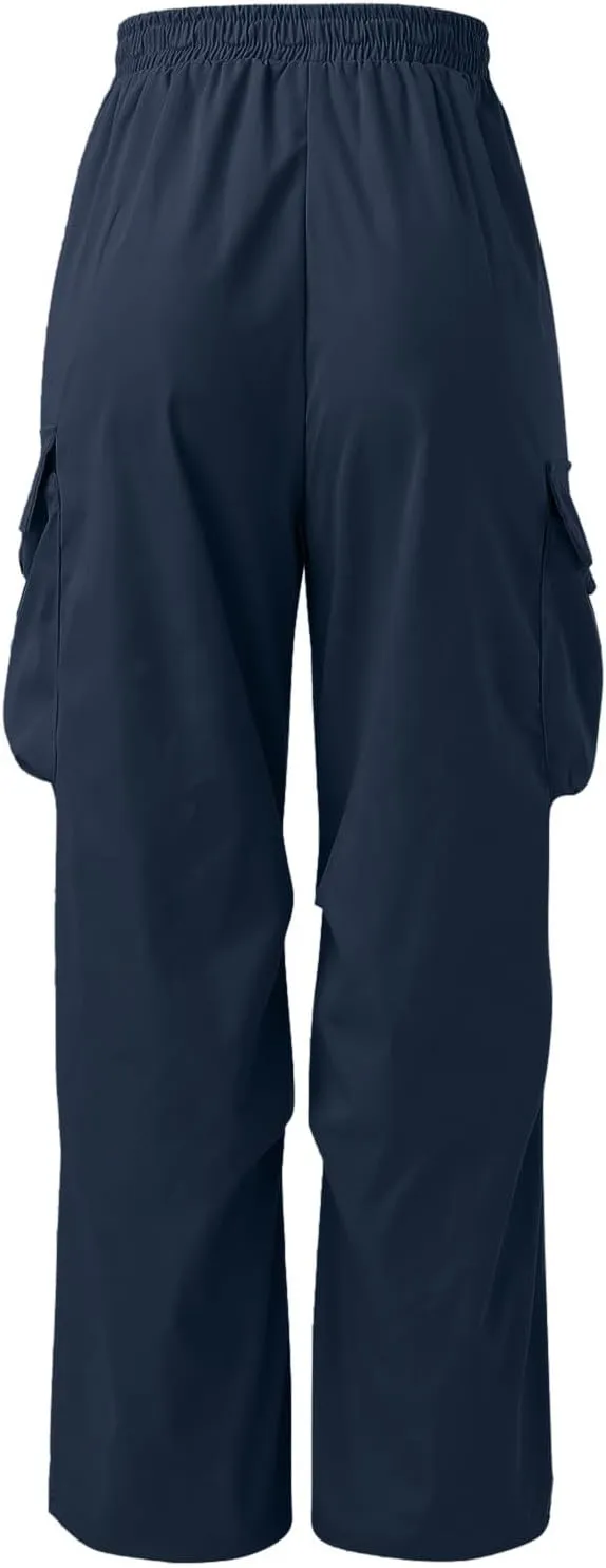 Mens Cargo Pants Casual Lightweight Drawstring Pant Hiking Pant with Multiple Pockets