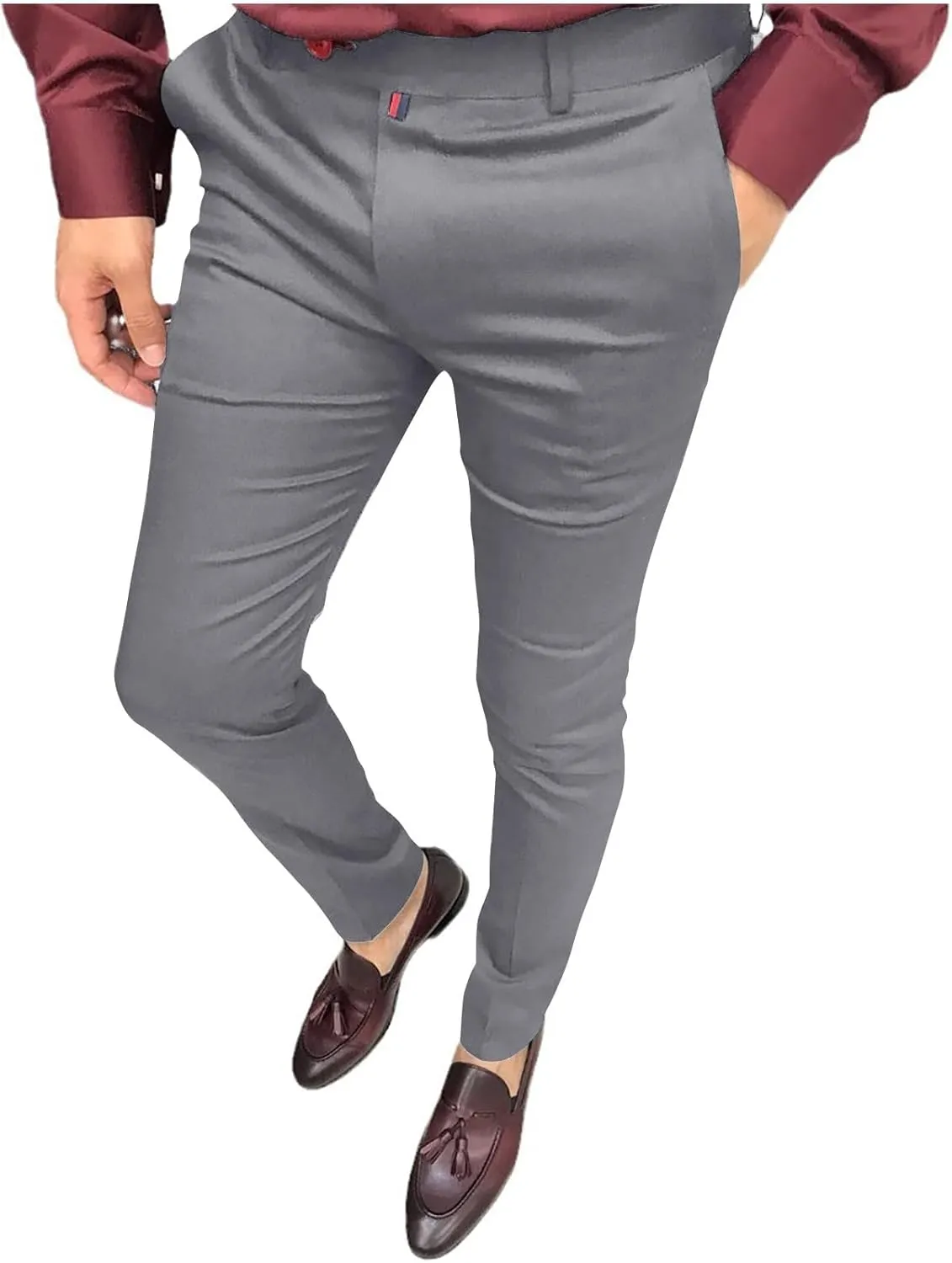 Men's Dress Pants Fashion Stretch Skinny Slim Fit Regular Fit Business Chino Pants Casual Fashion Golf Pencil Pants