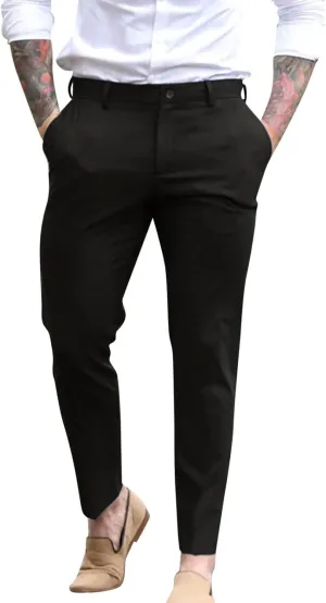 Mens Dress Pants,Fashion Slim Fit Chino Work Suit Pants Classic Expandable Waist Formal Dress Suit Trousers