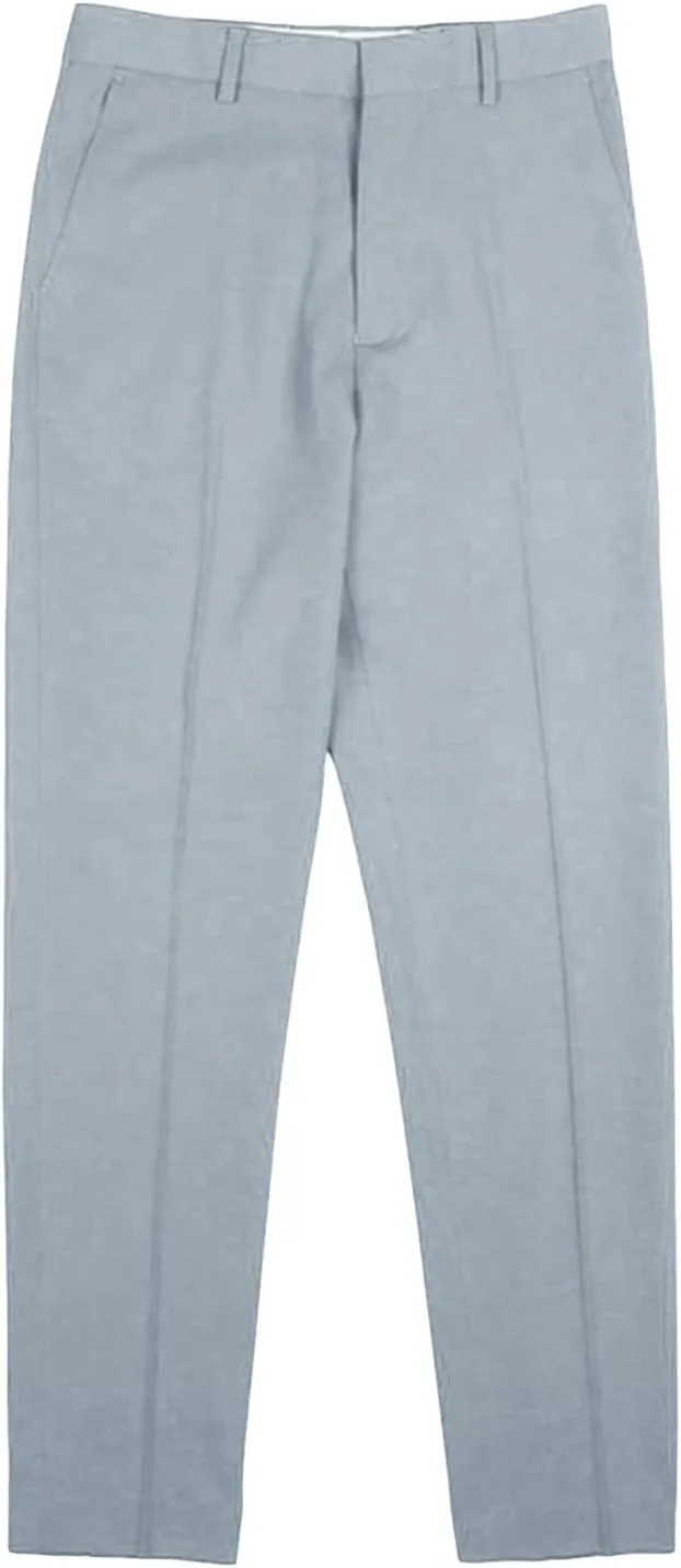 Men's Flat Front Straight Fit Dress Pant Casual Skinny Stretch Chinos Pants Slim Fit Business Pant with Pocket (33,Grey)