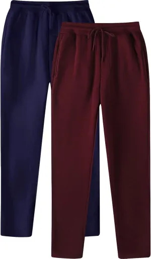 Mens Jogger Pants 2 Pack Sweatpants Lightweight Running Pant, Men Stretch Workout Jogging Gym Training Track Pants