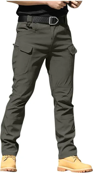 Mens Khaki Pants Slim Fit Ripstop Stretch Fashion Pants Big and Tall Tapered Fit Trousers Outdoor Pants with Pockets