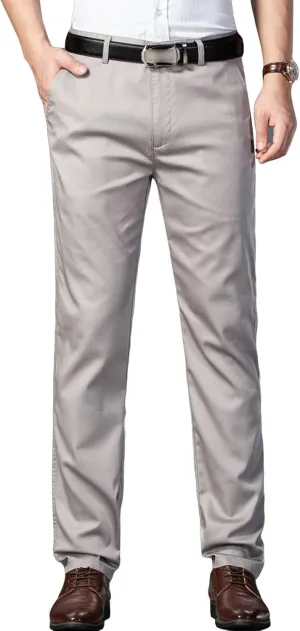 Men's Slim Fit Flat Front Pant Relaxed Business Dress Pant Chino Pant Skinny Fit Stretch Weddings Dress Pant