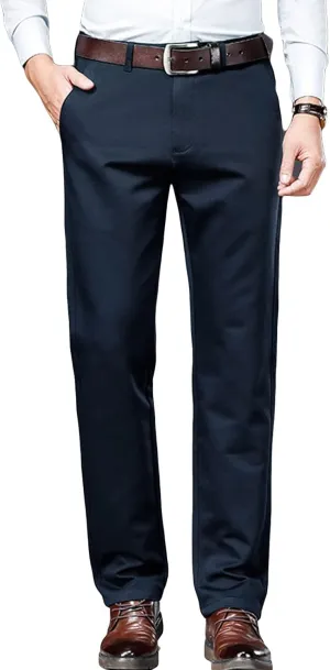Men's Stretch Dress Pants Slim Fit Skinny Suit Pant Business Flex Flat Front Pant Wrinkle-Resistant Chino Pant (28,Blue)