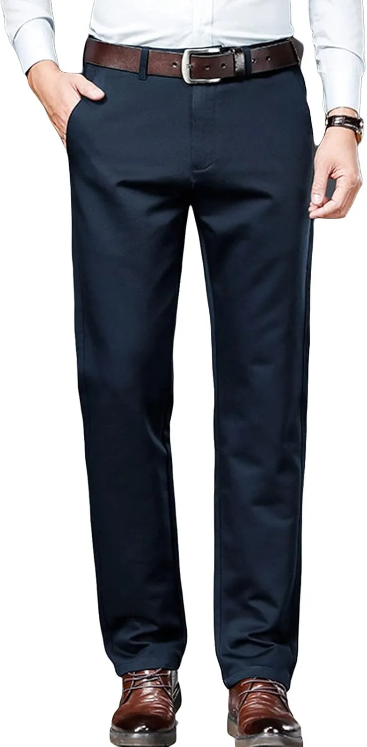 Men's Stretch Dress Pants Slim Fit Skinny Suit Pant Business Flex Flat Front Pant Wrinkle-Resistant Chino Pant (28,Blue)