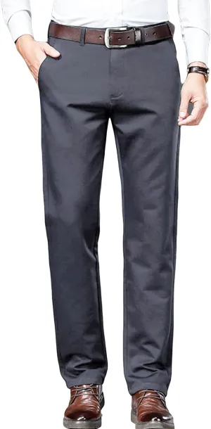 Men's Stretch Dress Pants Slim Fit Skinny Suit Pant Business Flex Flat Front Pant Wrinkle-Resistant Chino Pant (36,Grey)