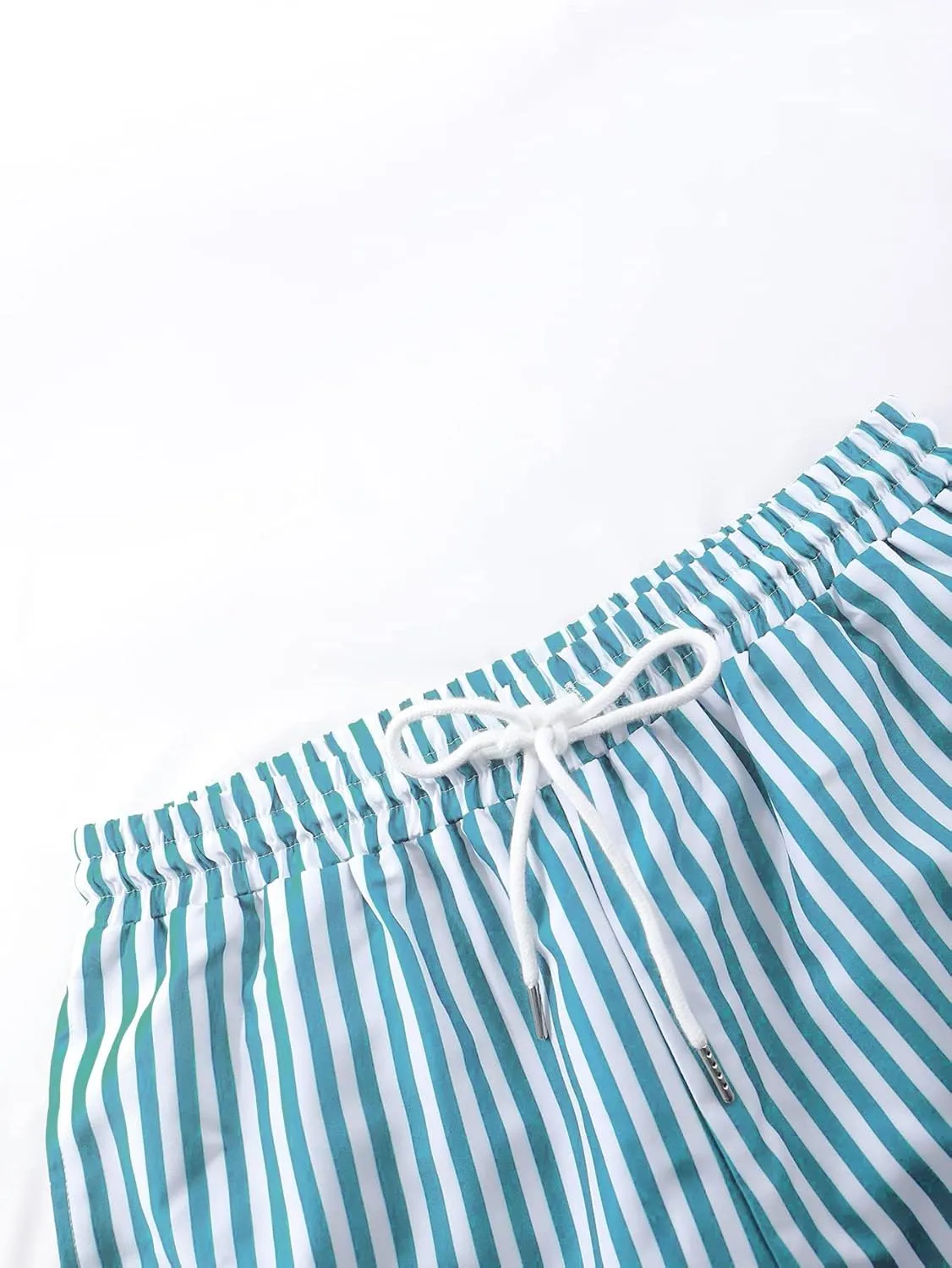 Men's Striped Swim Trunks Bathing Suits Quick Dry Board Shorts Mesh Lining Beach Swimwear with Pockets