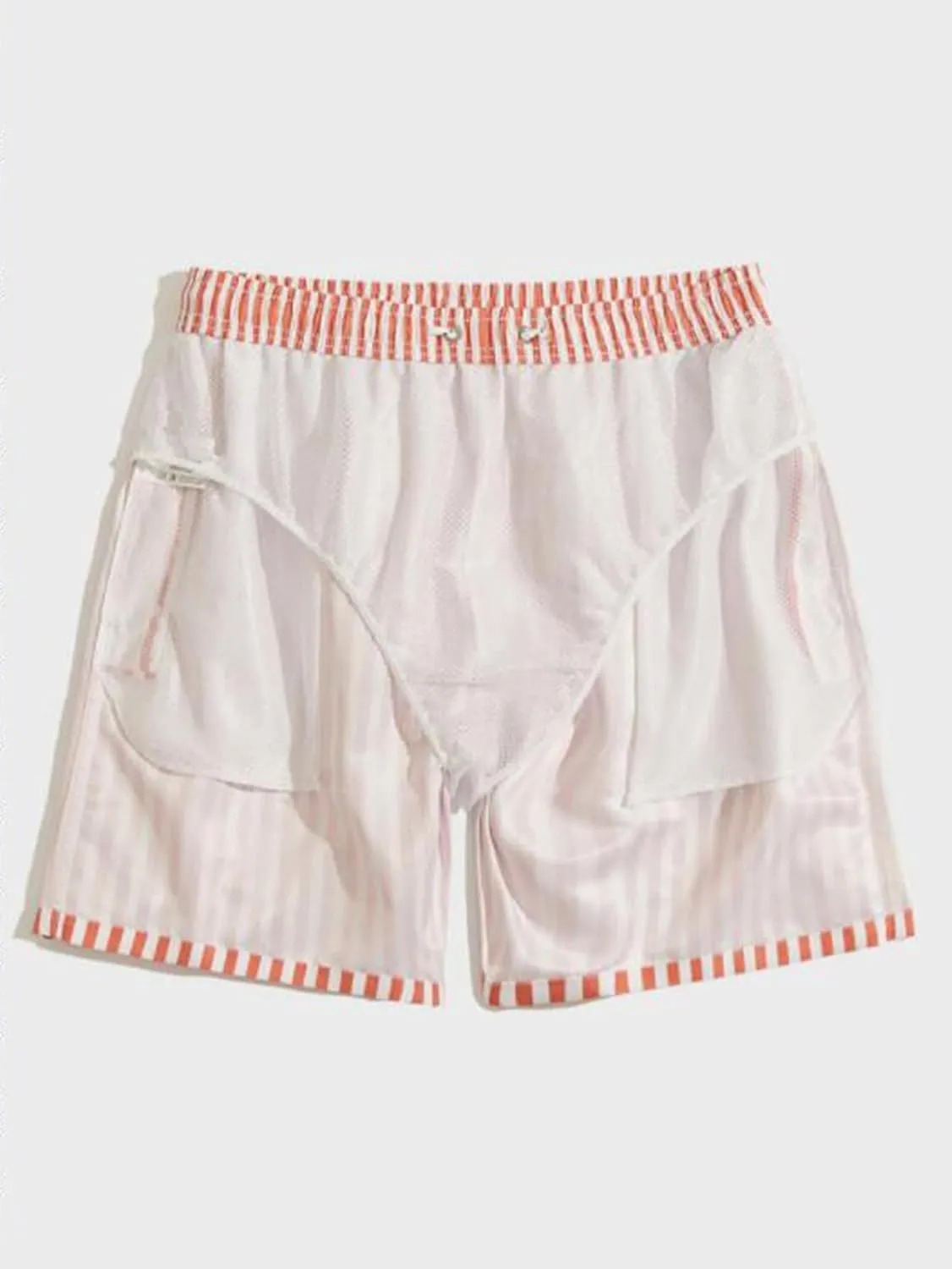 Men's Striped Swim Trunks Bathing Suits Quick Dry Board Shorts Mesh Lining Beach Swimwear with Pockets