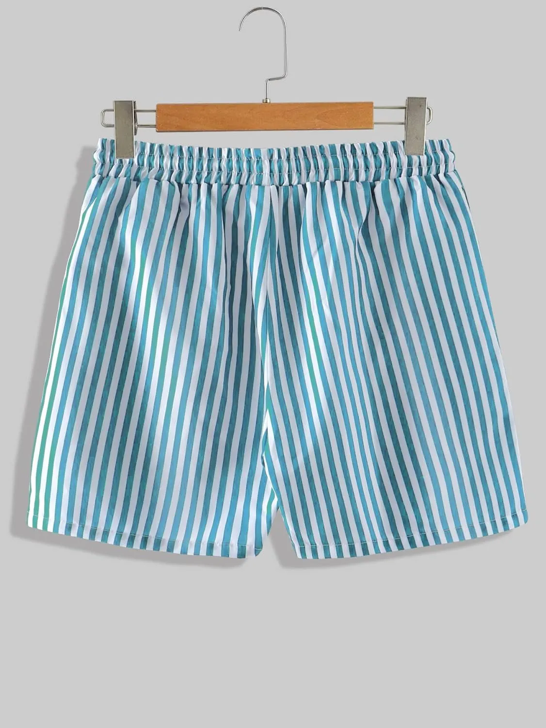 Men's Striped Swim Trunks Bathing Suits Quick Dry Board Shorts Mesh Lining Beach Swimwear with Pockets