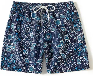 Men's Striped Swim Trunks Bathing Suits Quick Dry Board Shorts Mesh Lining Beach Swimwear with Pockets
