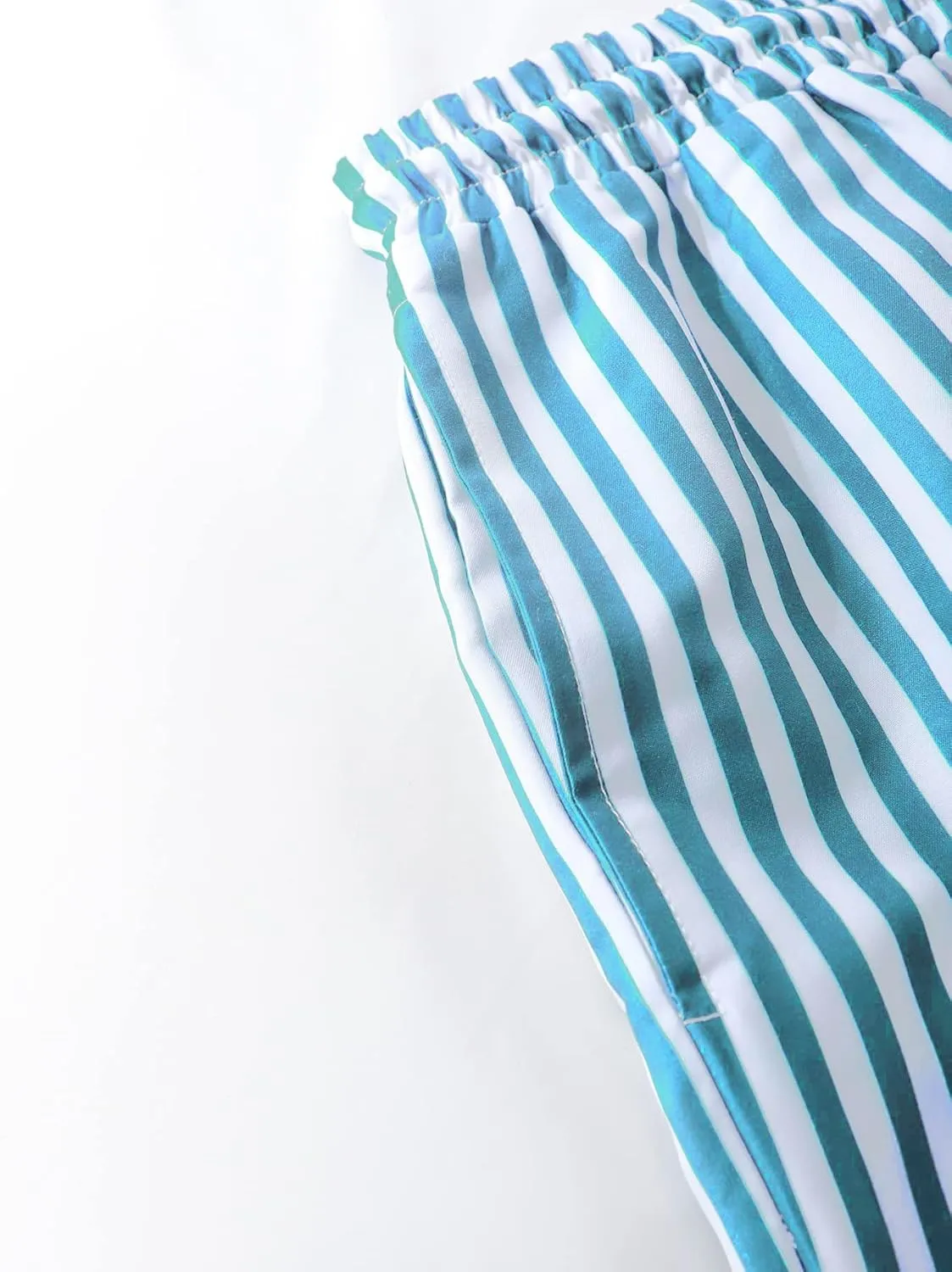 Men's Striped Swim Trunks Bathing Suits Quick Dry Board Shorts Mesh Lining Beach Swimwear with Pockets