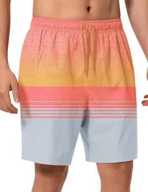 Mens Swim Trunks 8 inch Inseam Mesh Liner Quick-Dry Lightweight 4-Way Stretch Bathing Suit Swimming Trunks for Men UPF 50 