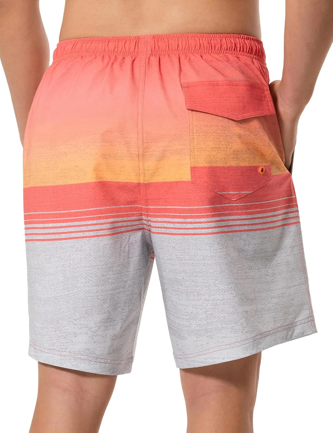 Mens Swim Trunks 8 inch Inseam Mesh Liner Quick-Dry Lightweight 4-Way Stretch Bathing Suit Swimming Trunks for Men UPF 50 