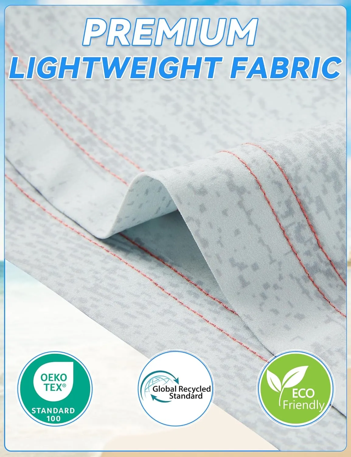 Mens Swim Trunks 8 inch Inseam Mesh Liner Quick-Dry Lightweight 4-Way Stretch Bathing Suit Swimming Trunks for Men UPF 50 