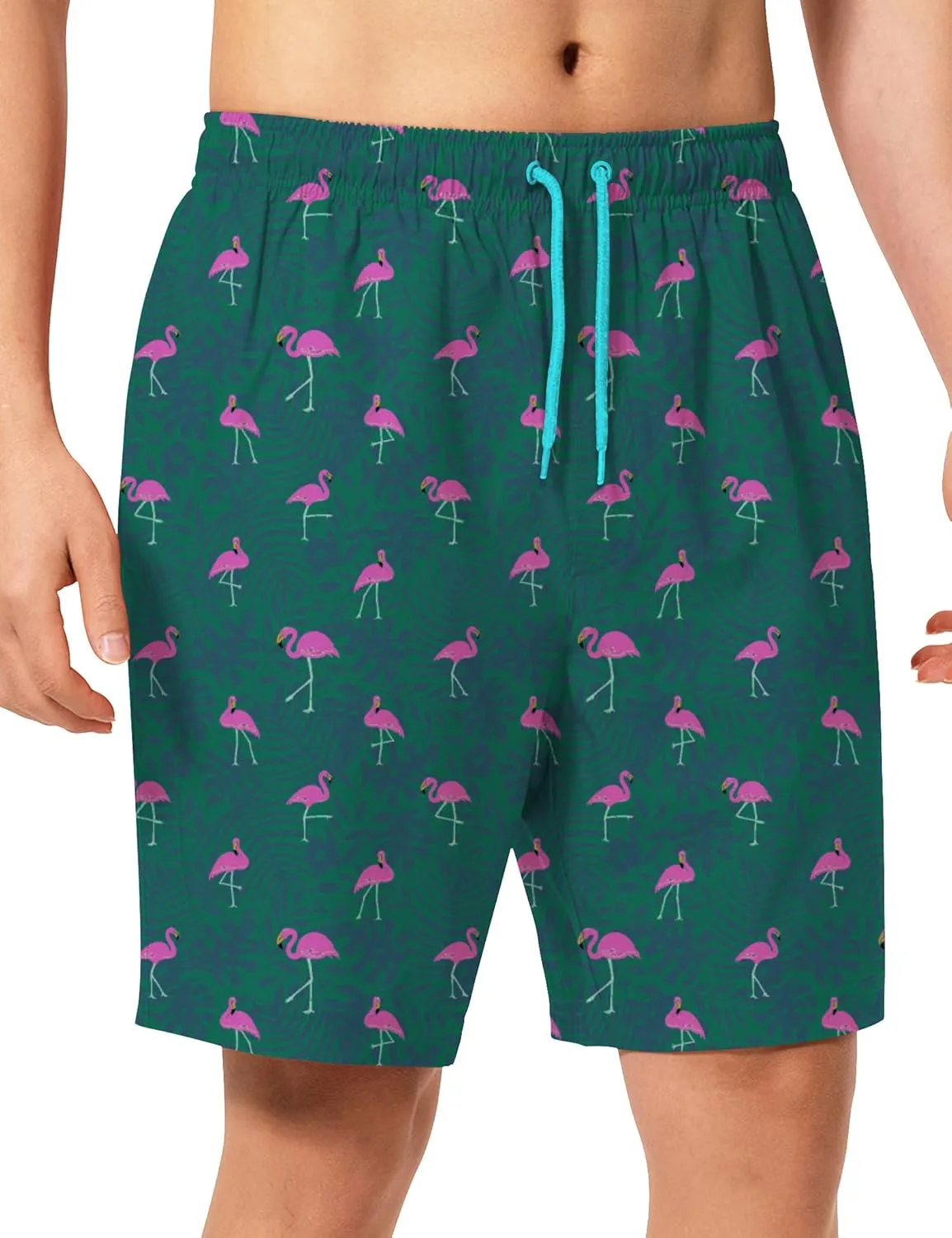 Mens Swim Trunks 8 inch Inseam Mesh Liner Quick-Dry Lightweight 4-Way Stretch Bathing Suit Swimming Trunks for Men UPF 50 