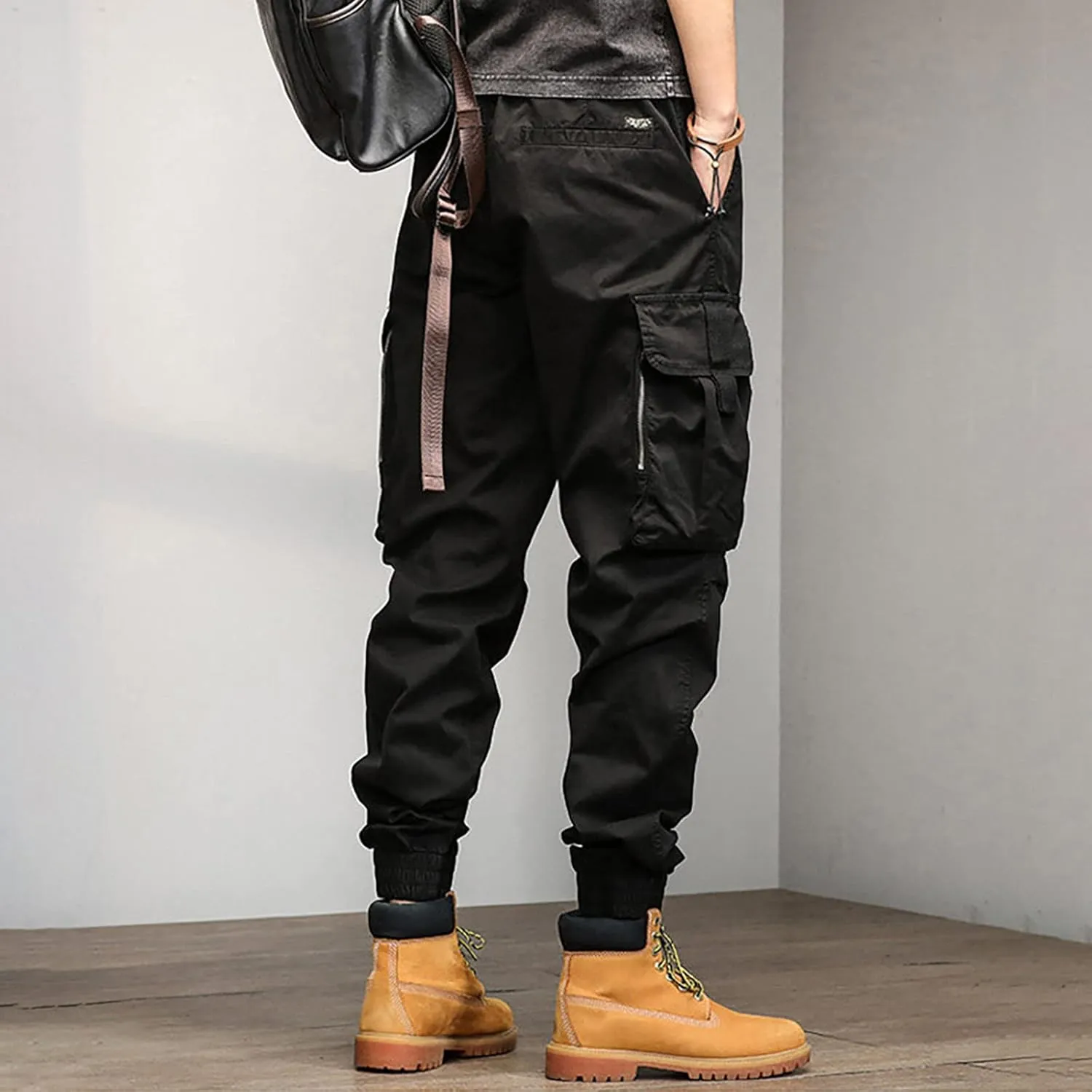 Men's Zipper Fly Flare Leg Pants Pantalones Blancos para Hombre Athletic Work Pants for Men Cotton Cargo Sweatpants