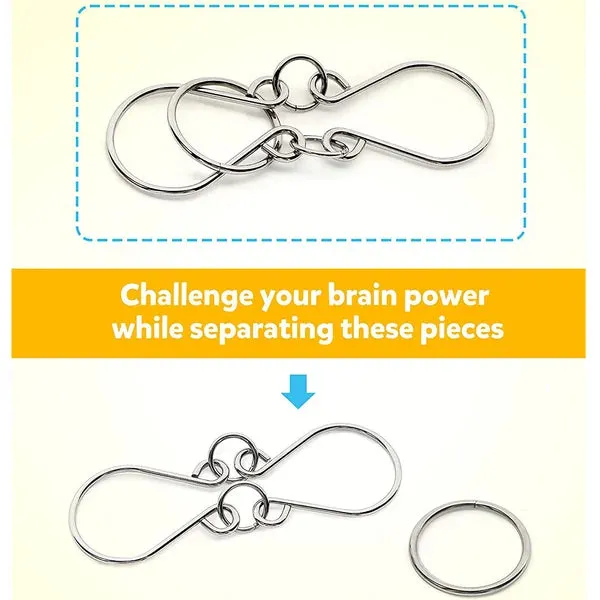 Metal puzzle ring eight-piece blue version brain teasers