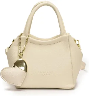 Mini Bucket Bag Vintage Peddled Leather Handbag with Heart Charm Small Bucket Bag Crossbody Purse
