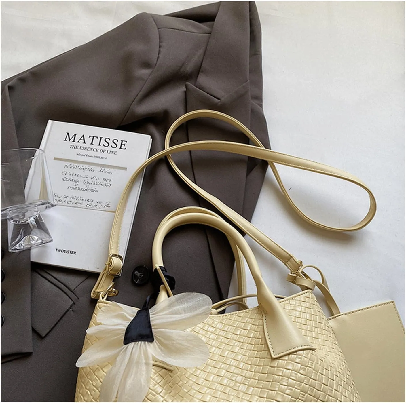 Mini Bucket Bag with Inner Pouch Bucket Purse Vintage Purse Bag Leather Handbag Crossbody Shoulder Bag