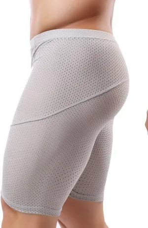 MIZOK Men's Tight Yoga Mesh Training Bodybuilding Gym Workout Shorts Jammer Swimsuit