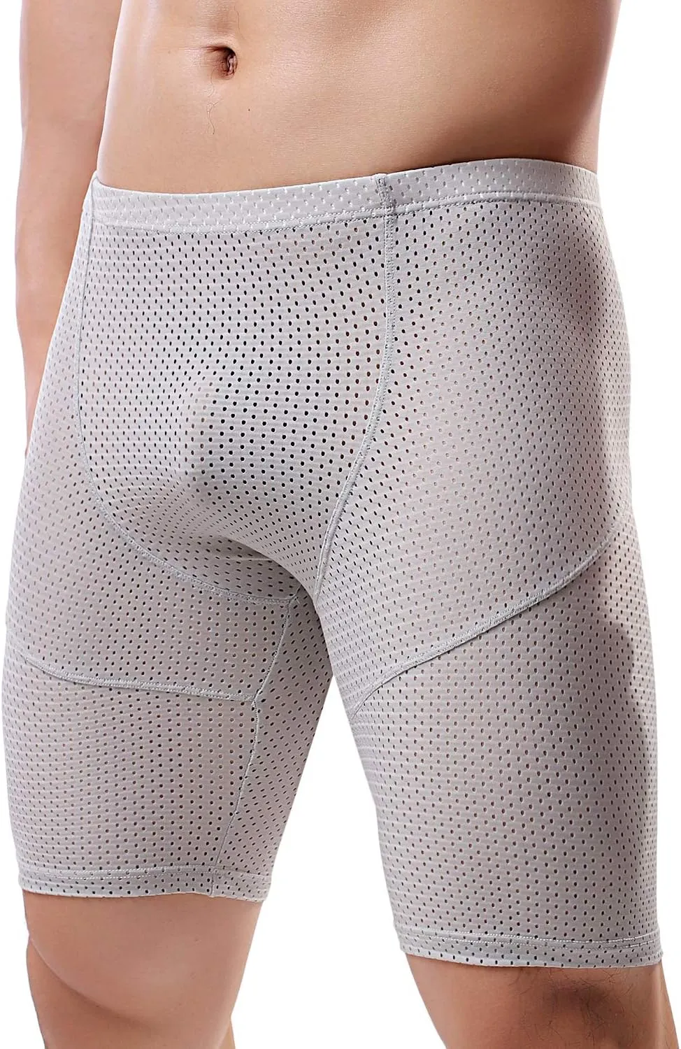 MIZOK Men's Tight Yoga Mesh Training Bodybuilding Gym Workout Shorts Jammer Swimsuit