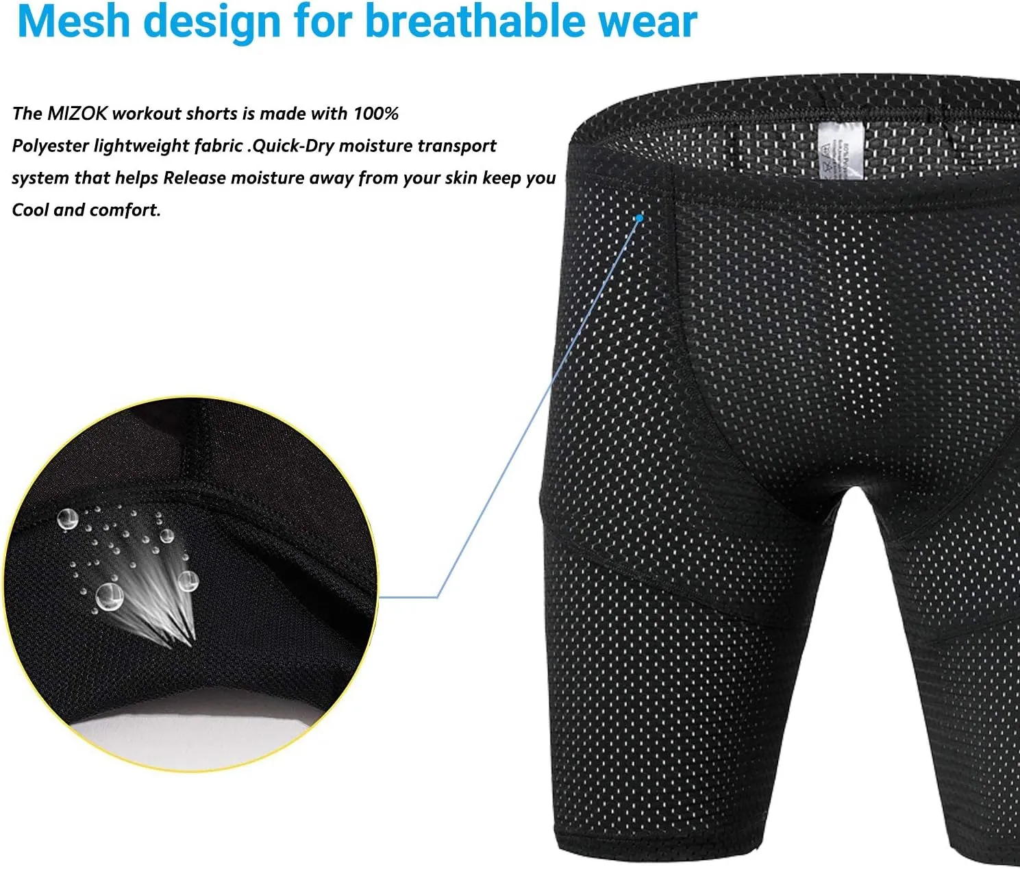 MIZOK Men's Tight Yoga Mesh Training Bodybuilding Gym Workout Shorts Jammer Swimsuit