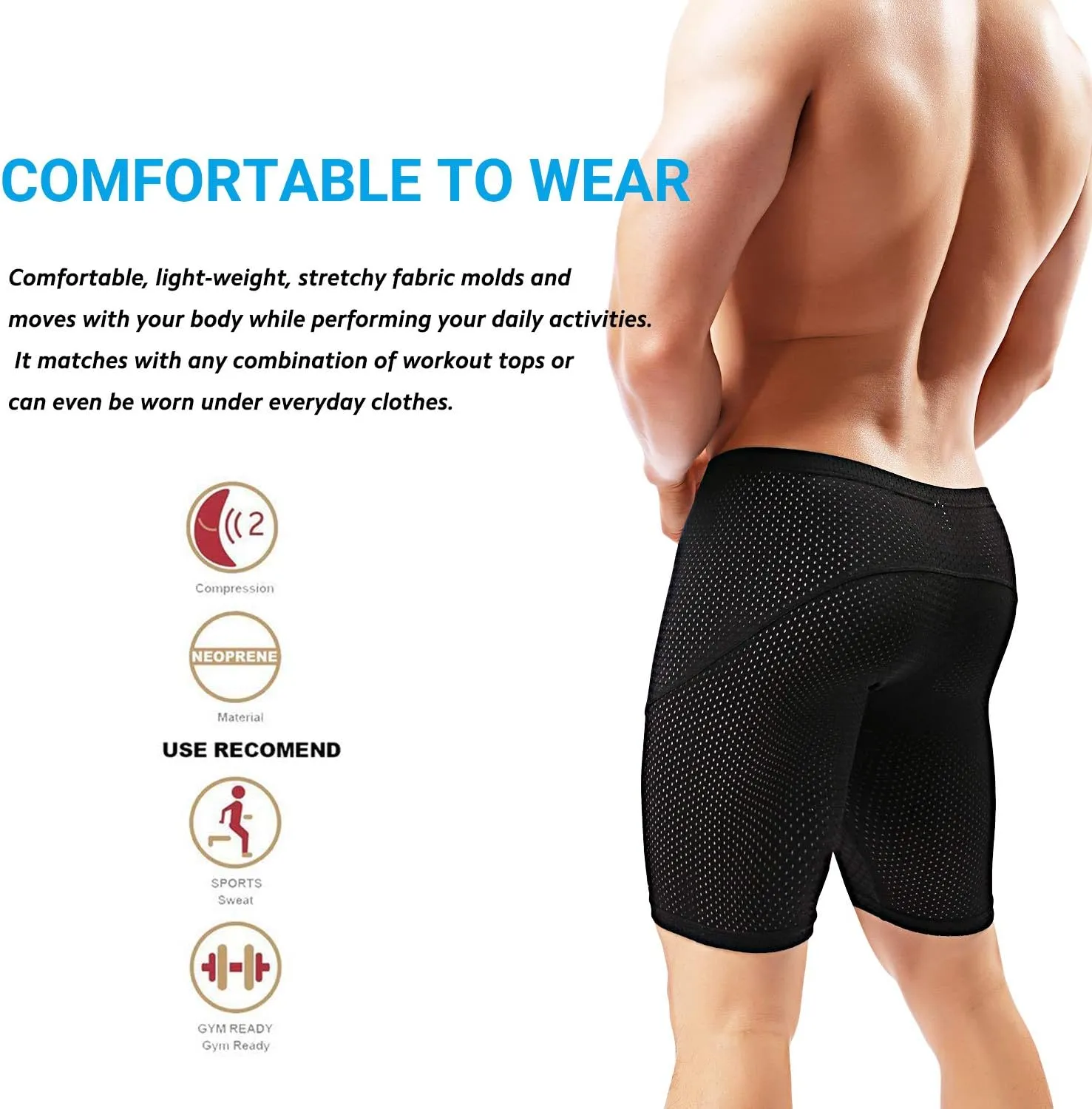 MIZOK Men's Tight Yoga Mesh Training Bodybuilding Gym Workout Shorts Jammer Swimsuit