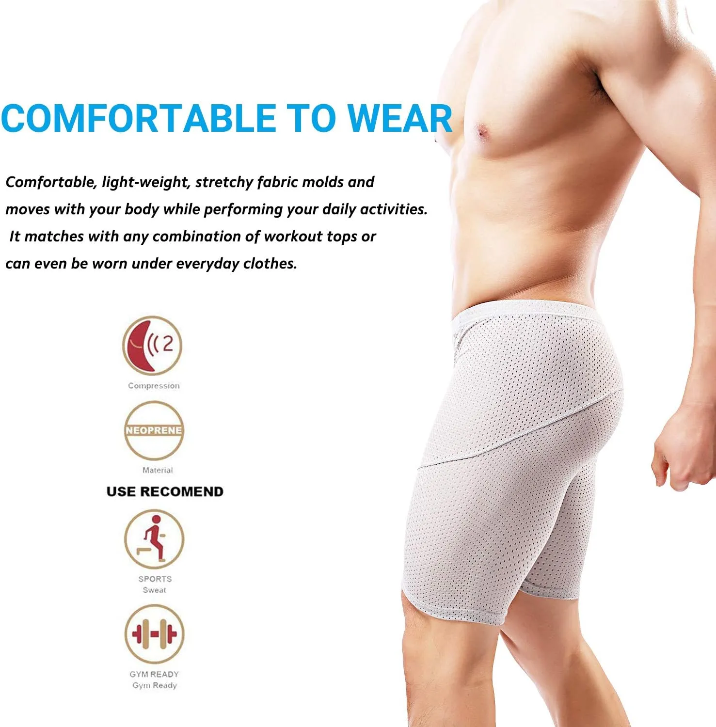 MIZOK Men's Tight Yoga Mesh Training Bodybuilding Gym Workout Shorts Jammer Swimsuit