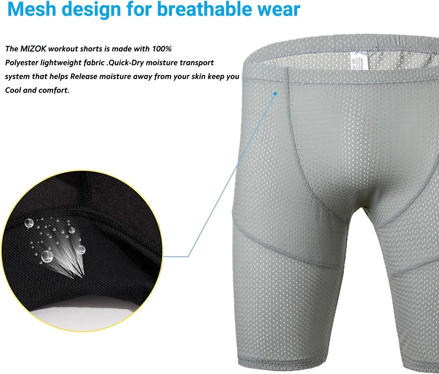 MIZOK Men's Tight Yoga Mesh Training Bodybuilding Gym Workout Shorts Jammer Swimsuit