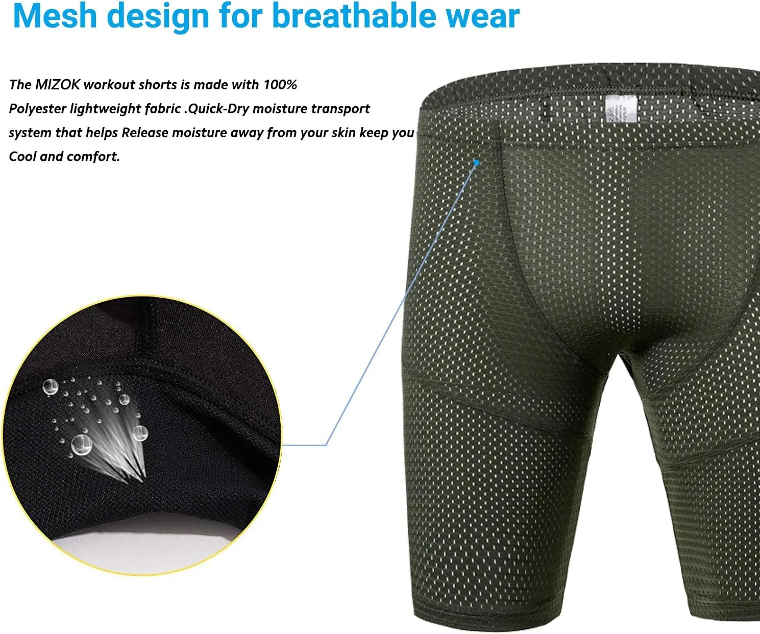 MIZOK Men's Tight Yoga Mesh Training Bodybuilding Gym Workout Shorts Jammer Swimsuit