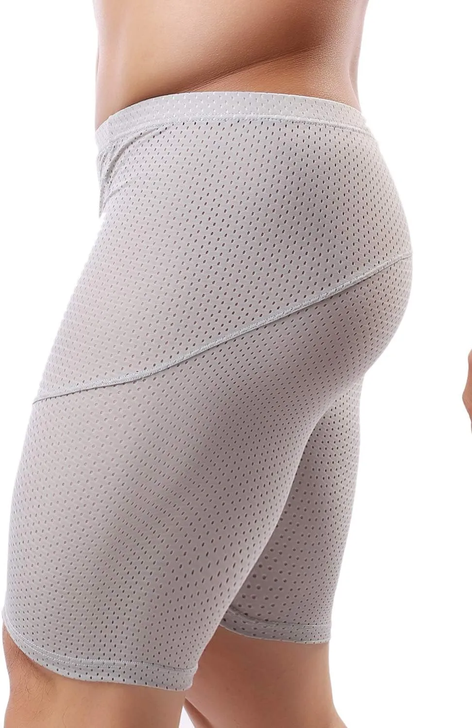 MIZOK Men's Tight Yoga Mesh Training Bodybuilding Gym Workout Shorts Jammer Swimsuit