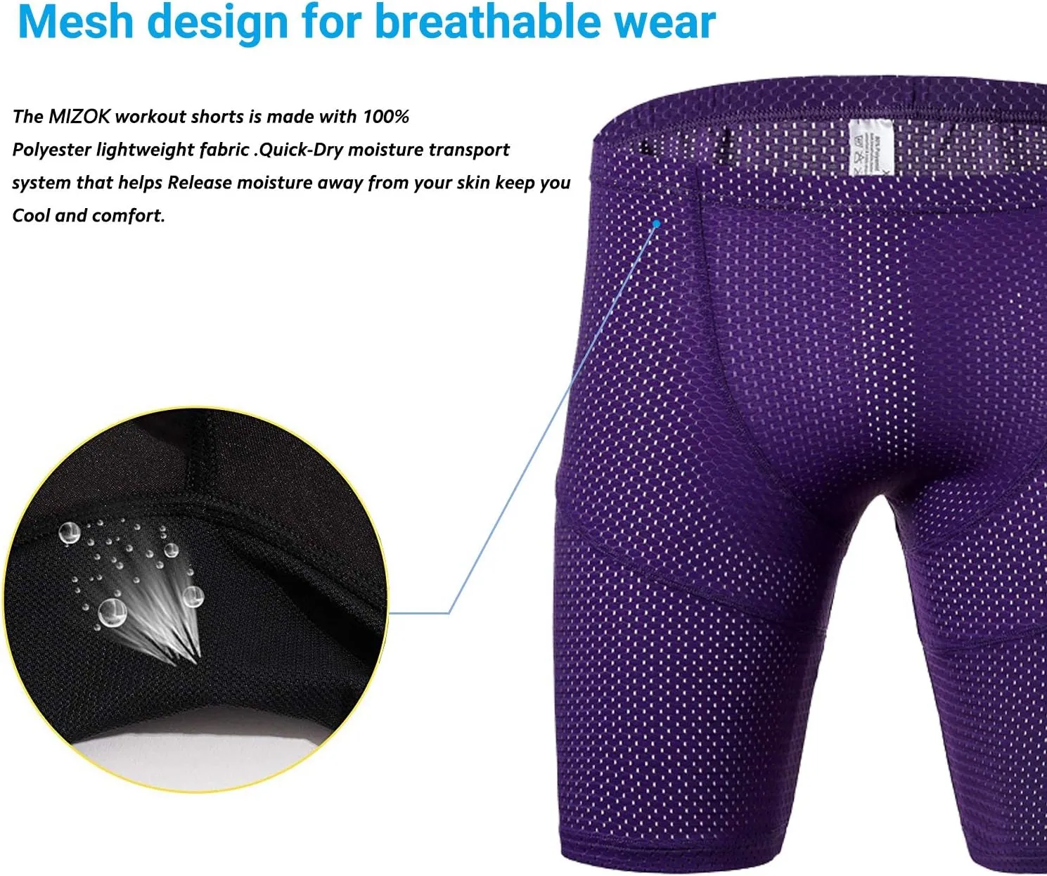 MIZOK Men's Tight Yoga Mesh Training Bodybuilding Gym Workout Shorts Jammer Swimsuit