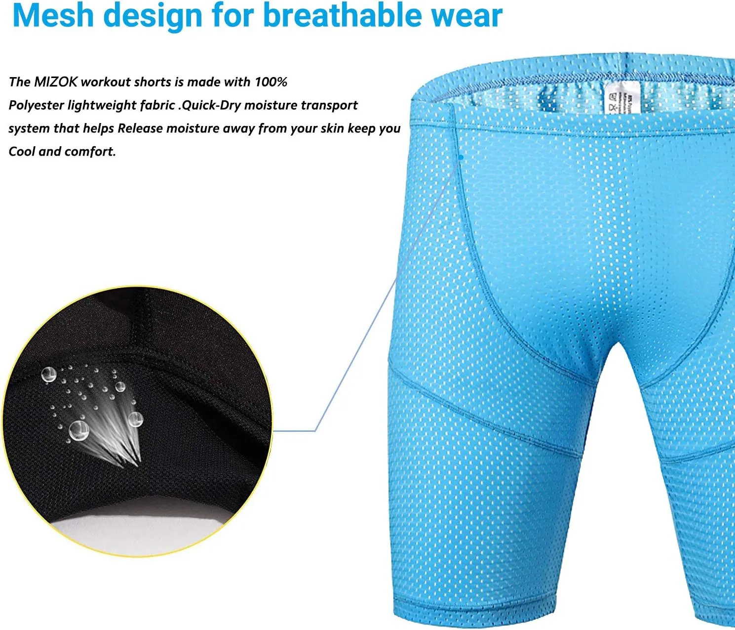 MIZOK Men's Tight Yoga Mesh Training Bodybuilding Gym Workout Shorts Jammer Swimsuit