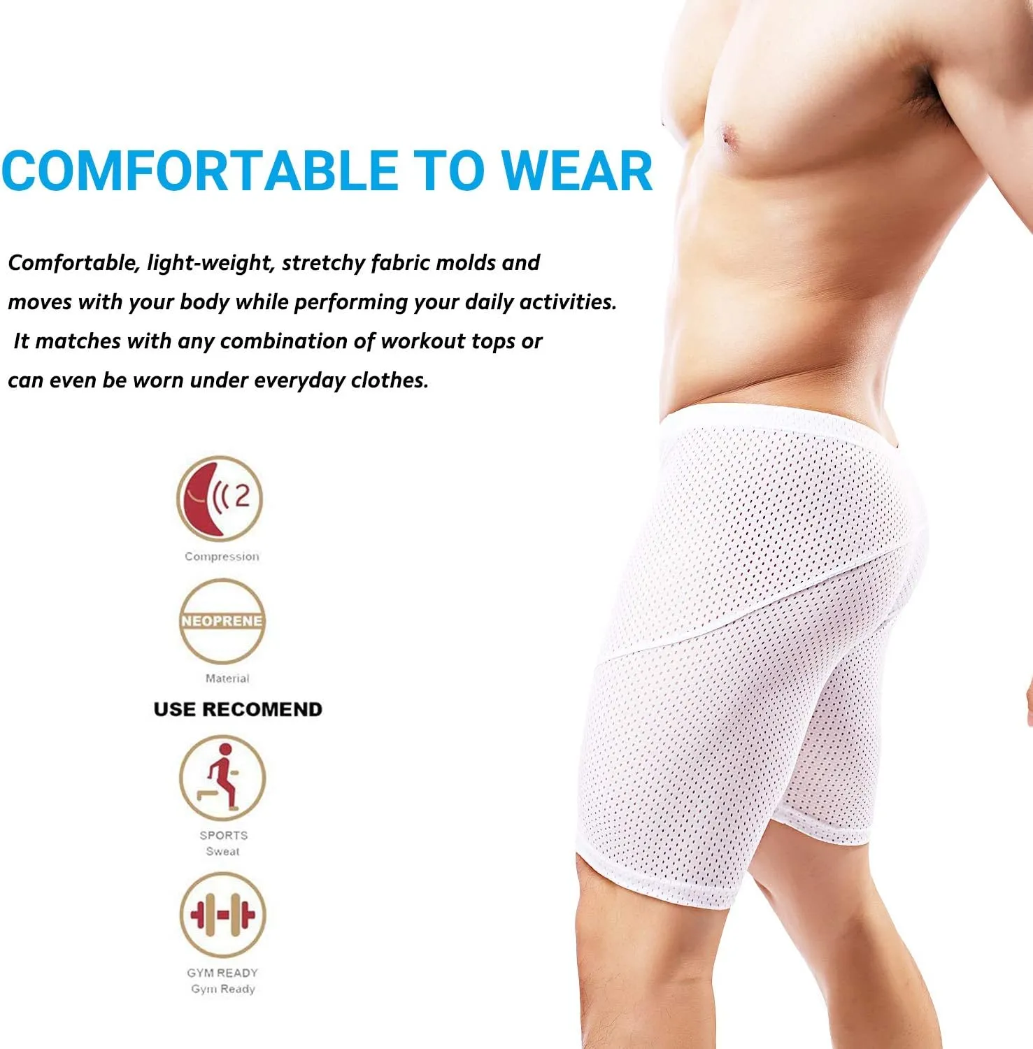 MIZOK Men's Tight Yoga Mesh Training Bodybuilding Gym Workout Shorts Jammer Swimsuit