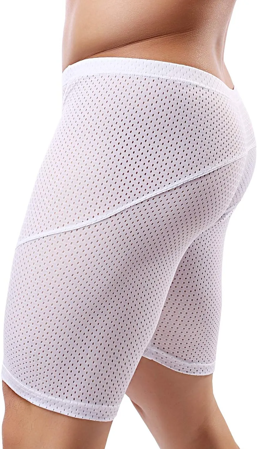 MIZOK Men's Tight Yoga Mesh Training Bodybuilding Gym Workout Shorts Jammer Swimsuit