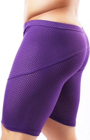 MIZOK Men's Tight Yoga Mesh Training Bodybuilding Gym Workout Shorts Jammer Swimsuit