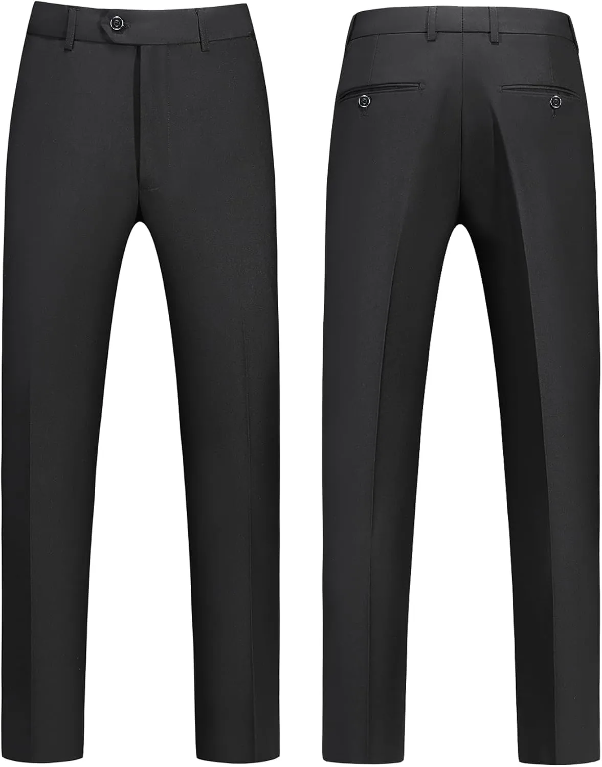 MOGU Mens 3 Piece Dress Suit Slim Fit One Button Side Vents Tuxedo