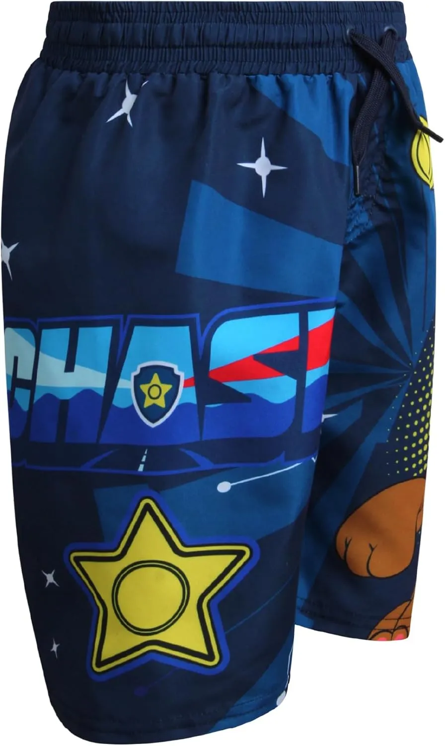 Nickelodeon Boys Swim Trunks - Paw Patrol Chase Marshall Rubble TMNT UPF 50  Quick Dry Boys Swim Shorts for Toddler & Big Kid