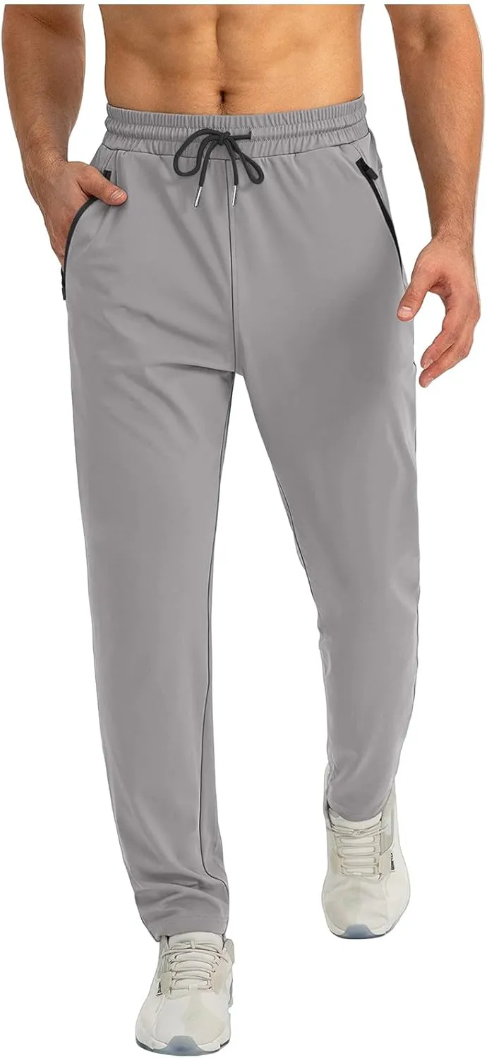 Palcomfy Pants for Me - Mens Gym Pants with Zipper Pockets Breathable Quick Dry Pants Stretch Outdoor Glide Pants Men