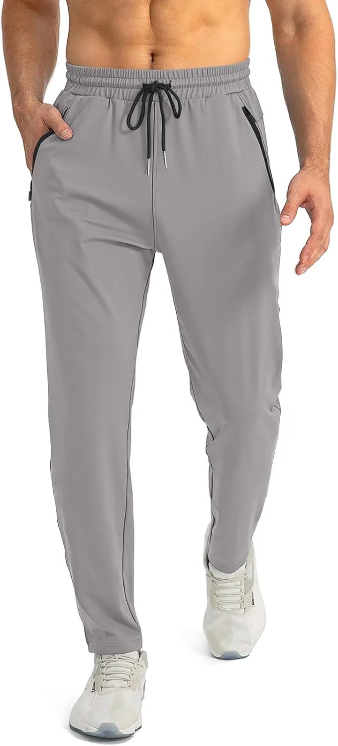 Palcomfy Pants for Me - Mens Gym Pants with Zipper Pockets Breathable Quick Dry Pants Stretch Outdoor Glide Pants Men