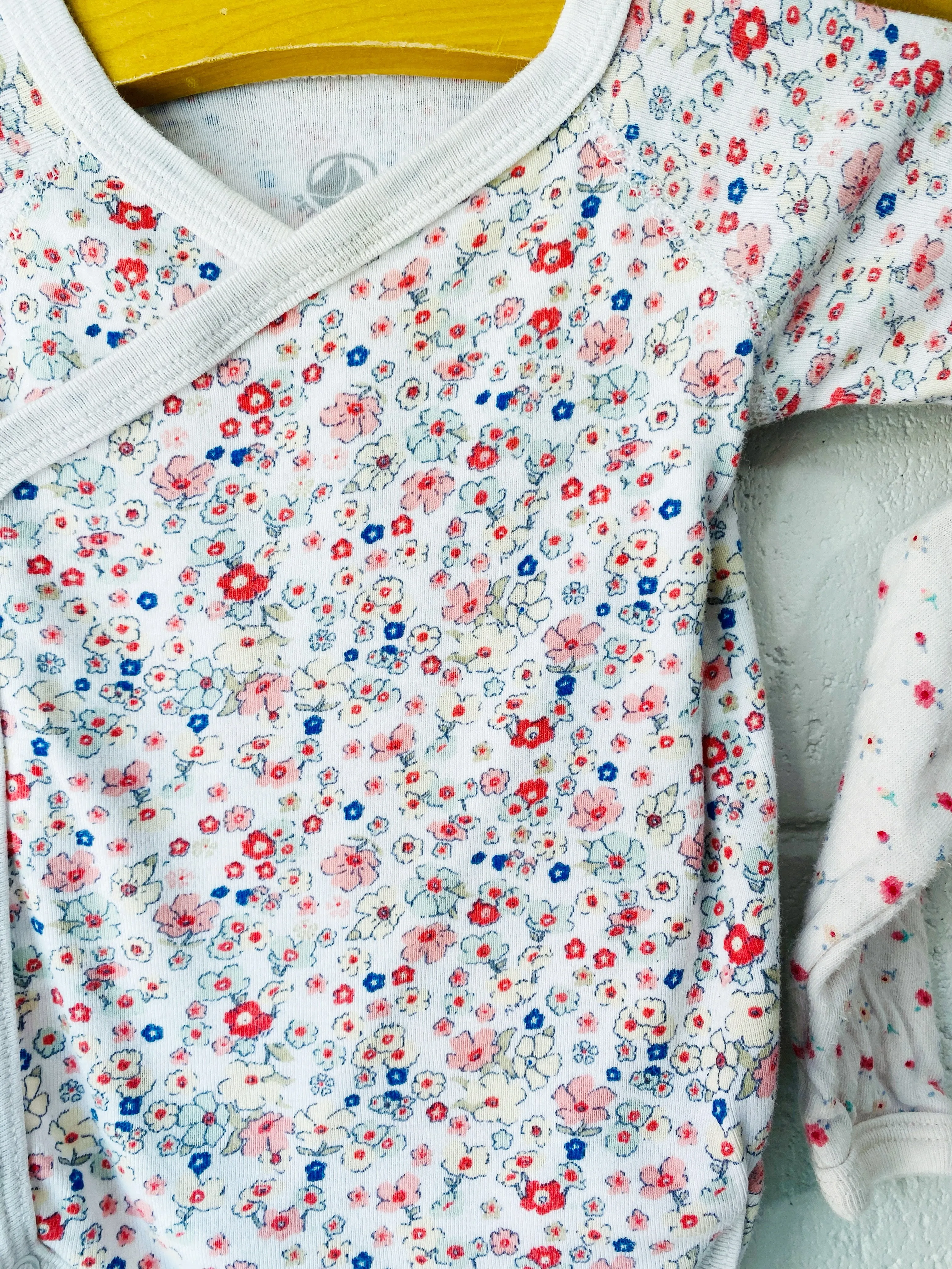 Petit Bateau Floral Onesie Bundle, 6 months