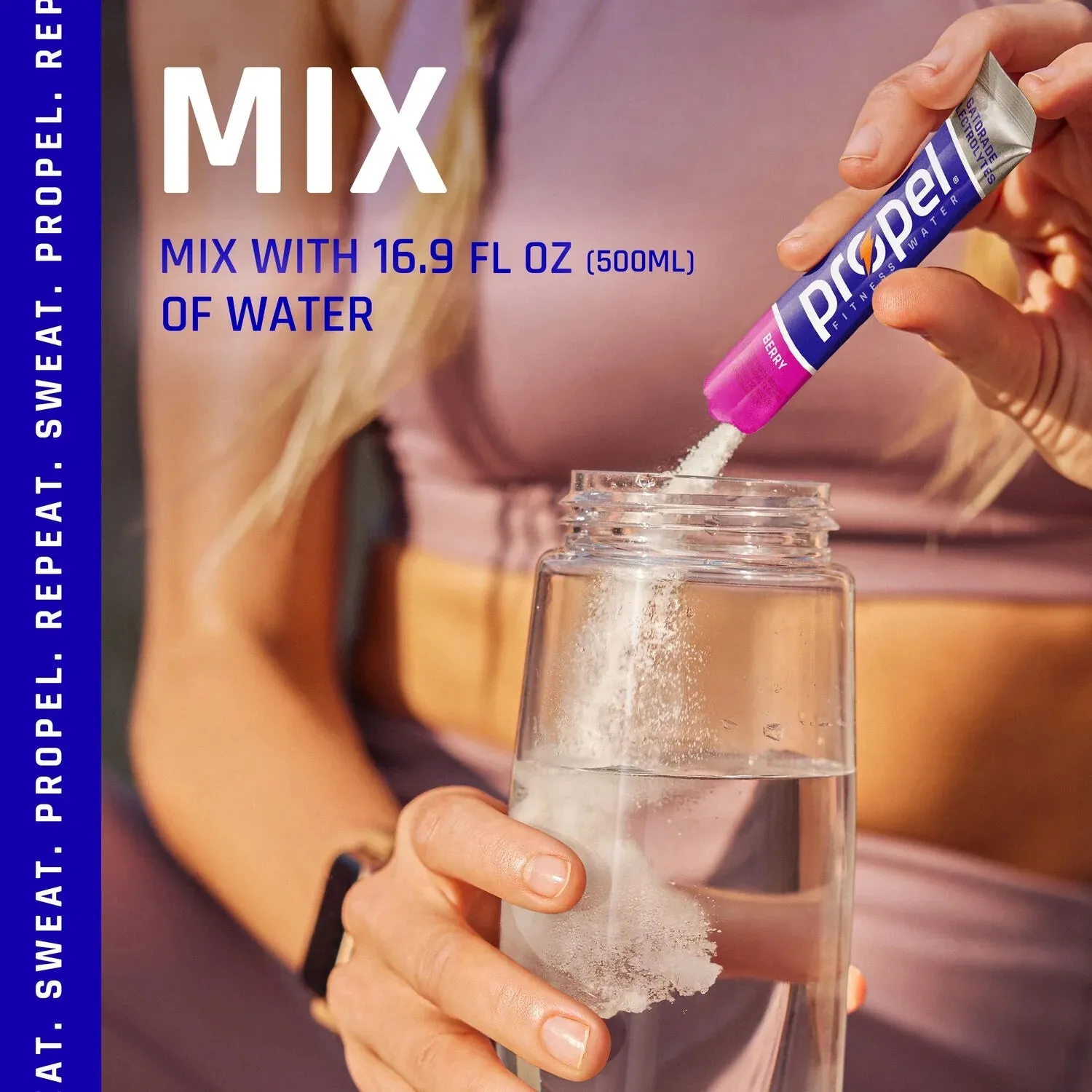 Propel Powder Packets Drink Mixes with Electrolytes, Vitamins and No Sugar, Grape, 0.08 oz, 10 Ct