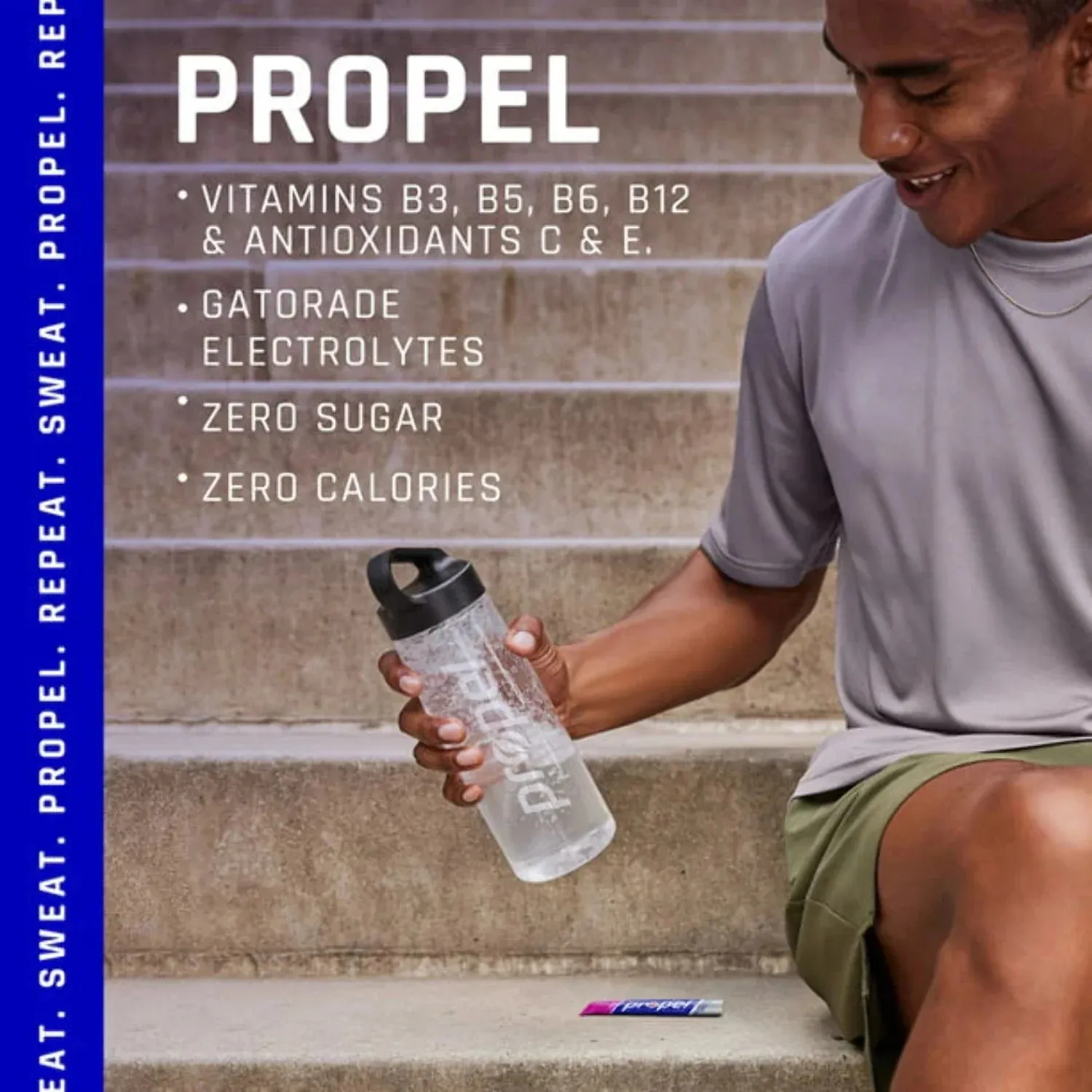 Propel Powder Packets Drink Mixes with Electrolytes, Vitamins and No Sugar, Grape, 0.08 oz, 10 Ct