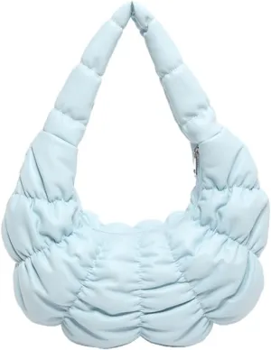 Puffer Bags for Women Quilted Puffy Purse Padded Shoulder Bag Leather Lightweight Bag Hobo Bag Crescent Bag Crossbody