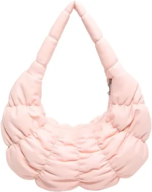 Puffer Bags for Women Quilted Puffy Purse Padded Shoulder Bag Leather Lightweight Bag Hobo Bag Crescent Bag Crossbody