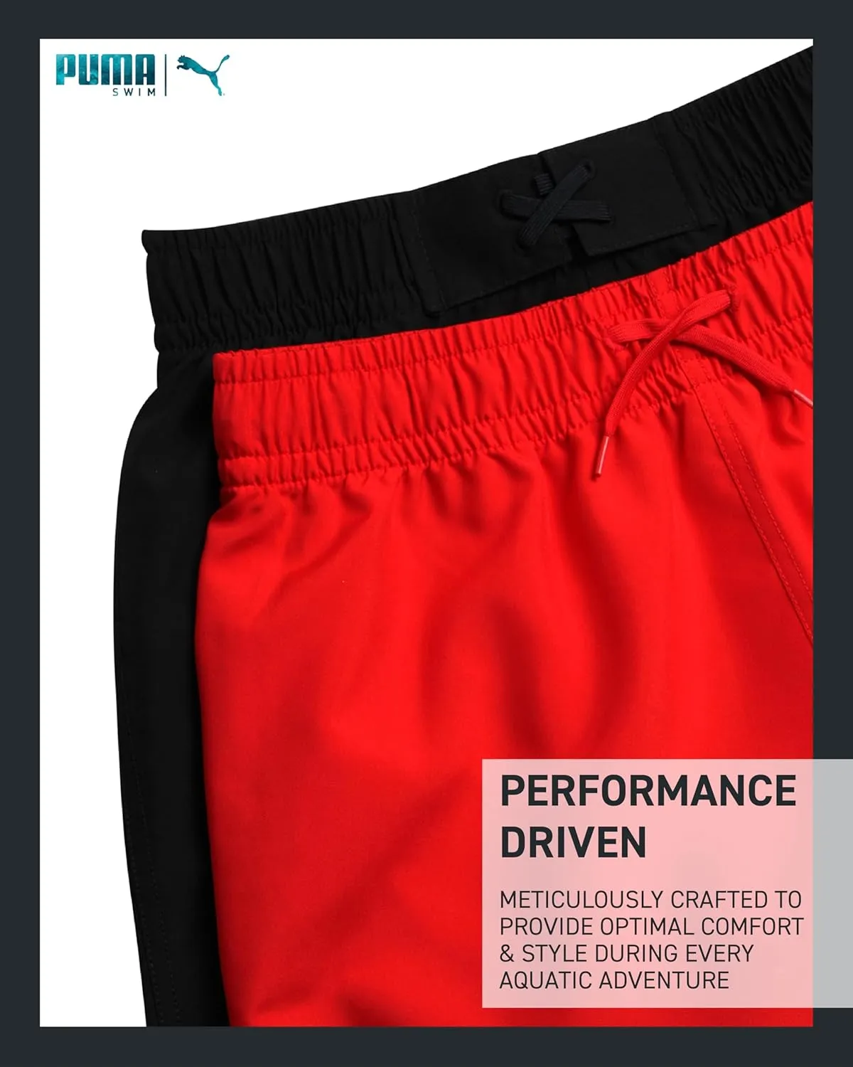 PUMA Boys Swim Trunks - 2 Pack Quick Dry Beach Bathing Suit Shorts for Boys with Breathable Mesh Lining (Sizes: S-XL)
