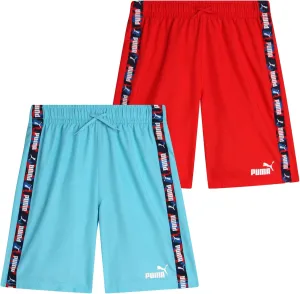 PUMA Boys Swim Trunks - 2 Pack Quick Dry Beach Bathing Suit Shorts for Boys with Breathable Mesh Lining (Sizes: S-XL)